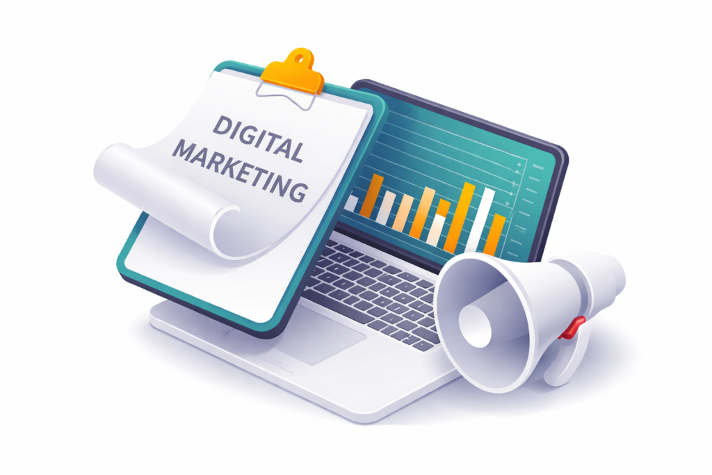 Digital marketing strategist analyzing trends, performance data and online growth strategies